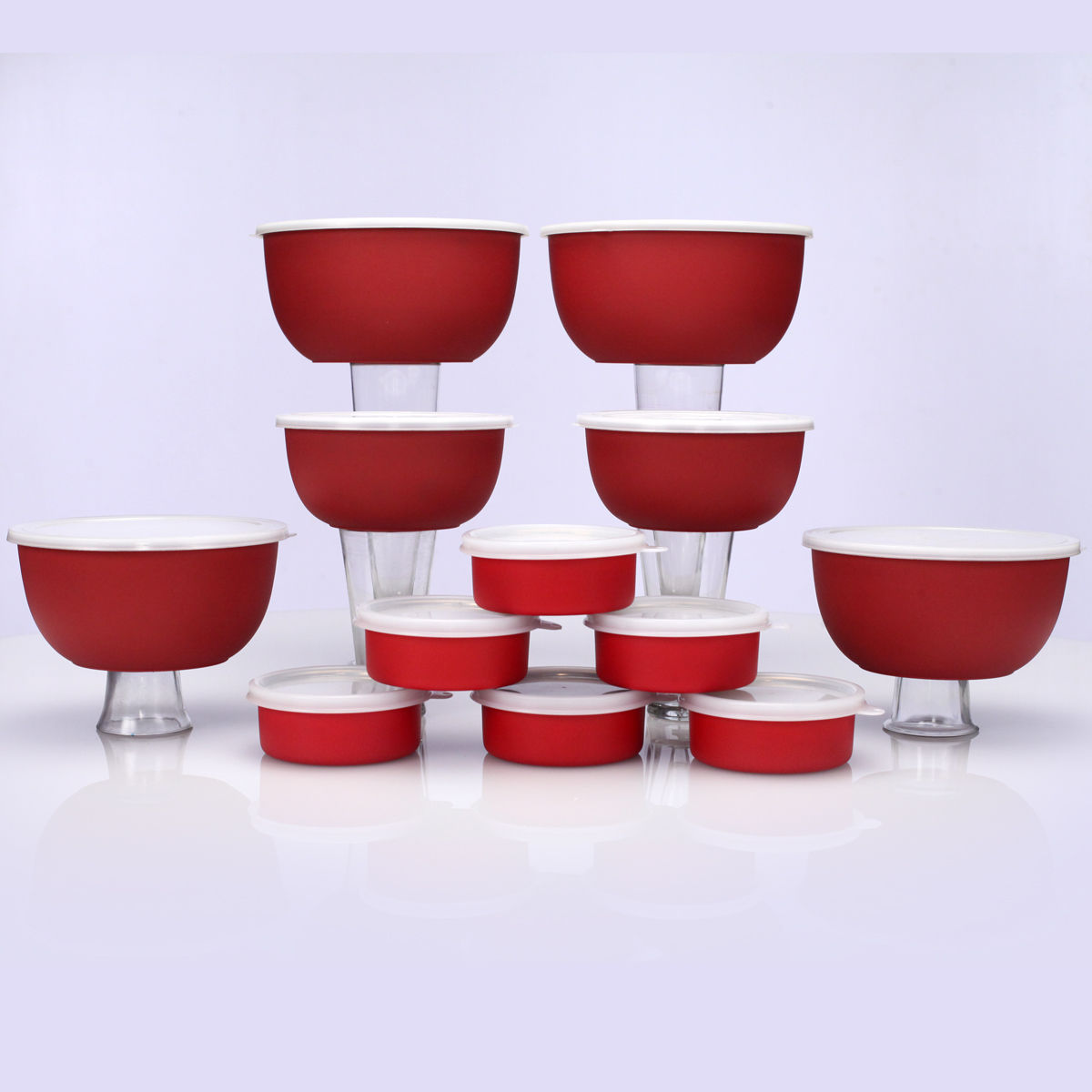 12 Pcs Microwave Safe Stainless Steel Serving Set